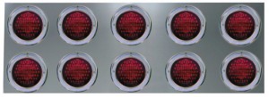 Stainless Steel Rear Center Panel with 10 x 4 LED & Bezels