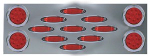 Stainless Steel Rear Center Panel with 4 x 4inch & 9 Infinity LED & Bezels