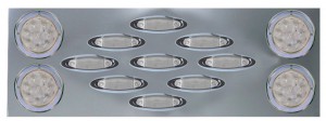 Stainless Steel Rear Center Panel with 4 x 4inch & 9 Infinity Clear LED & Bezels