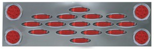 Stainless Steel Wide Rear Center Panel with 4 x 4inch & 15 Infinity LED & Bezels