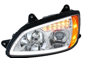 2008+ Kenworth T660 Projector Headlight - Driver Side - Chrome