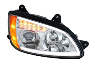2008+ Kenworth T660 Projector Headlight - Passenger Side - Chrome
