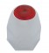 Chrome 1 1/2" X 2" Nut Cover W/ Reflector - Red