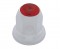 Chrome 33Mm X 2" Nut Cover W/ Flange & Reflector - Red