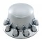 Chrome Plastic Economy Dome Rear Axle Cover W/ Removable Cap - 1 1/2" Push-On Nut Cover