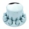 Chrome Plastic Rear Axle Cover W/ Removable Hub Cap - 33Mm Thread-On Nut Cover - Pointed