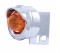 Chrome Universal Mud Flap Hanger End Light W/ 2" Incandescent Beehive Light W/ Visor - Amber Lens