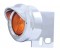 Chrome Universal Mud Flap Hanger End Light W/ Incandescent 2" Flat Light W/ Visor - Amber Lens