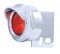 Chrome Universal Mud Flap Hanger End Light W/ Incandescent 2" Flat Light W/ Visor - Red Lens