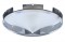 Chrome 1" Lip 5 Even Notch Front Hub Cap W/ 3 Bar Straight Spinner
