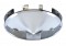 Chrome 1" Lip 6 Uneven Notch Front Hub Cap W/ 3 Bar Straight Spinner