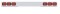 Stainless Steel 1 Piece Rear Light Bar W/ 6 Rectangular Incandescent Light W/ Visor - Red Lens