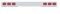 Stainless Steel 1 Piece Rear Light Bar W/ 6 Rectangular Incandescent Light W/ Grommet - Red Lens