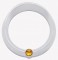 Chrome Plastic Kenworth Pyro Gauge Cover W/ Visor & Diamond - Amber