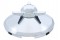 Stainless Steel 7/16" Lip 4 Even Notch Front Hub Cap W/ 3 Bar Straight Spinner