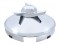 Stainless Steel 1" Lip 4 Even Notch Front Hub Cap W/ 3 Bar Left Spinner
