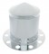 Stainless Steel Pointed Rear 3Pc. Axle Cover - 10 Holes Uni-Mount Ring