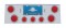 Deluxe Stainless Steel Rear Center Light Panel W/ Four 4" & Three 2 1/2" Incandescent Flat Light W/ Visor - Red Lens