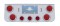Deluxe Chrome Steel Rear Center Lt Panel W/ Four 4" & Three 2 1/2" Incandescent Beehive Lt W/ Bezel - Red Lens