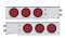 (2/Bulk) 430 Stainless Steel Spring Loaded Rear Lt Bar W/ Six 4" Round Red Incandescent Lt - 2" Bolt Pattern