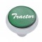 Chrome Deluxe Air Valve Knob W/ Glossy "Tractor" Sticker - Green