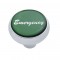 Chrome Deluxe Air Valve Knob W/ Glossy "Emergency" Sticker - Green