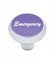 Chrome Deluxe Air Valve Knob W/ Aluminum "Emergency" Sticker - Purple