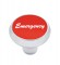 Chrome Deluxe Air Valve Knob W/ Aluminum "Emergency" Sticker - Red
