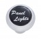 Chrome Deluxe Dash Knob W/ Glossy "Panel Lights" Sticker - Black