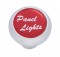 Chrome Deluxe Dash Knob W/ Glossy "Panel Lights" Sticker - Red