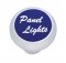 Chrome Deluxe Dash Knob W/ Aluminum "Panel Lights" Sticker - Blue