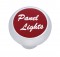 Chrome Deluxe Dash Knob W/ Aluminum "Panel Lights" Sticker - Red