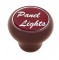 Wood Deluxe Dash Knob W/ Glossy "Panel Lights" Sticker - Red