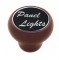 Wood Deluxe Dash Knob W/ Aluminum "Panel Lights" Sticker - Black
