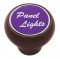 Wood Deluxe Dash Knob W/ Aluminum "Panel Lights" Sticker - Purple