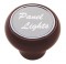 Wood Deluxe Dash Knob W/ Aluminum "Panel Lights" Sticker - Silver