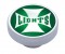 Chrome Dash Knob W/ Glossy "Panel Lights" Maltese Cross Sticker - Green