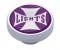 Chrome Dash Knob W/ Glossy "Panel Lights" Maltese Cross Sticker - Purple