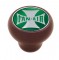 Wood Deluxe Knob W/ Glossy "Fan/Air" Maltese Cross Sticker - Green