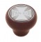 Wood Deluxe Knob W/ Glossy "Fan/Air" Maltese Cross Sticker - Silver