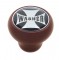 Wood Deluxe Knob W/ Glossy "Washer" Maltese Cross Sticker - Black