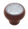 Wood Deluxe Knob W/ Glossy "Wiper" Maltese Cross Sticker - Silver