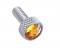 (2/Card) Chrome Peterbilt Small Dash Screw W/ Diamond - Amber