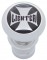 Chrome Aluminum Deluxe Cigarette Lighter W/ Glossy "Lighter" Maltese Cross Sticker - Black