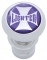 Chrome Aluminum Deluxe Cigarette Lighter W/ Glossy "Lighter" Maltese Cross Sticker - Purple
