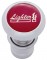 Chrome Aluminum Deluxe Cigarette Lighter W/ Glossy "Lighter" Sticker - Red