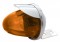 Chrome Housing Medium Glass Marker Light W/Visor - Amber
