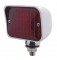 Chrome Large Rectangular Auxiliary Incandescent Light - Red