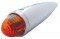 Chrome Beehive Glass Lens Torpedo Cab Light W/ 1156 Bulb - Dark Amber
