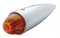 Chrome Watermelon Glass Lens Torpedo Cab Light W/ 1157 Bulb - Dark Amber